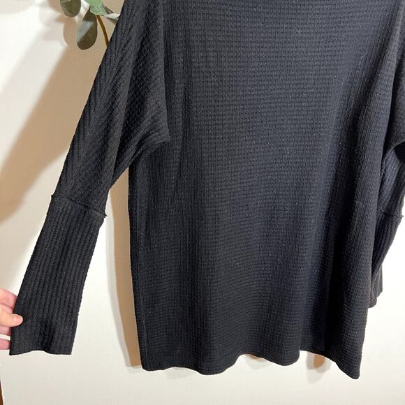 Free People Black Waffle Knit Tunic - Picture 2 of 6